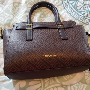 Liz Claiborne crossbody handbag, brown in color.